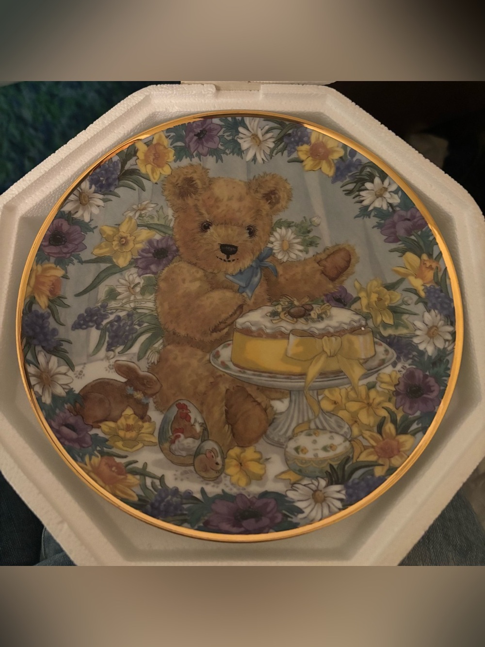 Franklin Mint Heirloom Collection Plate - Teddy’s Easter Treat